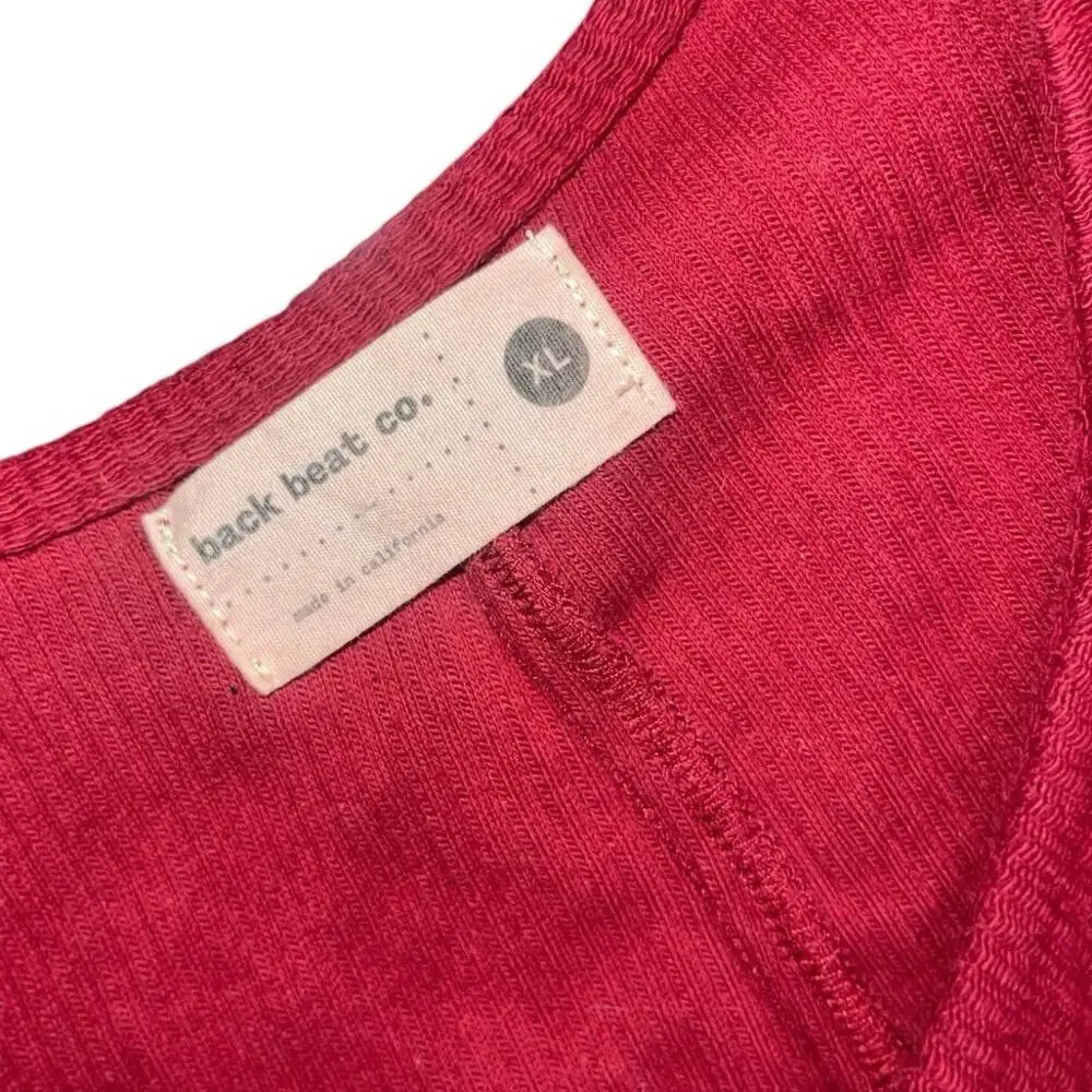 Back Beat Co. Organic Cotton Lounge Corduroy Knit Cropped Jumpsuit XL Overall - Picture 3 of 5